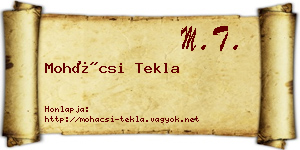 Mohácsi Tekla névjegykártya